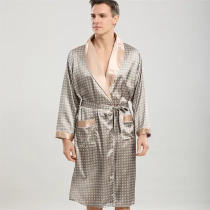 Summer Men's Silk Pajamas & Plus Size Bathrobes