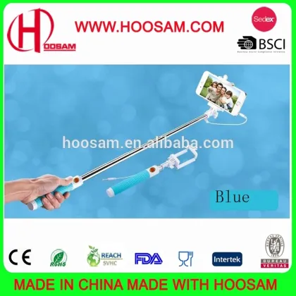 Wholesale selfie stick, pockiet mini wired selfie stick