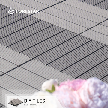 Prix ​​surprise Resistant des fissures 300 mm * 300 mm DIY WPC Dacking Tiles à usage en plein air