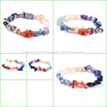 Natural stone chakra gemstone chip stone bead bracelet