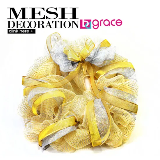 colorful high quality Christmas Decorative mesh Wreath