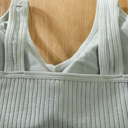 Wide Strap Backless Bralette Active Sports Underwear for Women