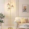 Glass Shade Mid Century Modern Floor Lamp