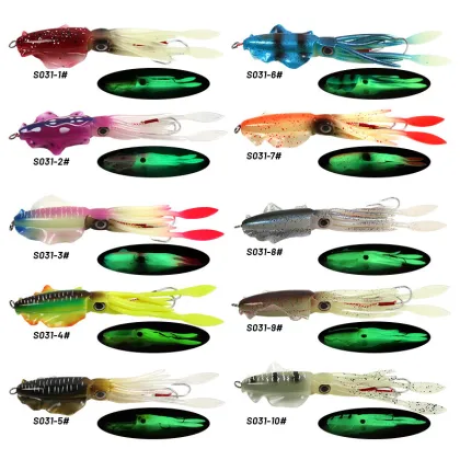 UV Lure Skert Luminous Squid Hook 60g120g150g Octopus Squid Bionic Bait for Sea