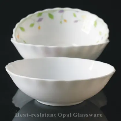 White Jade Glass Soup Bowl -8"