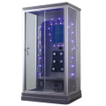 Rectangular One Person Blue Glass Steam Shower Room