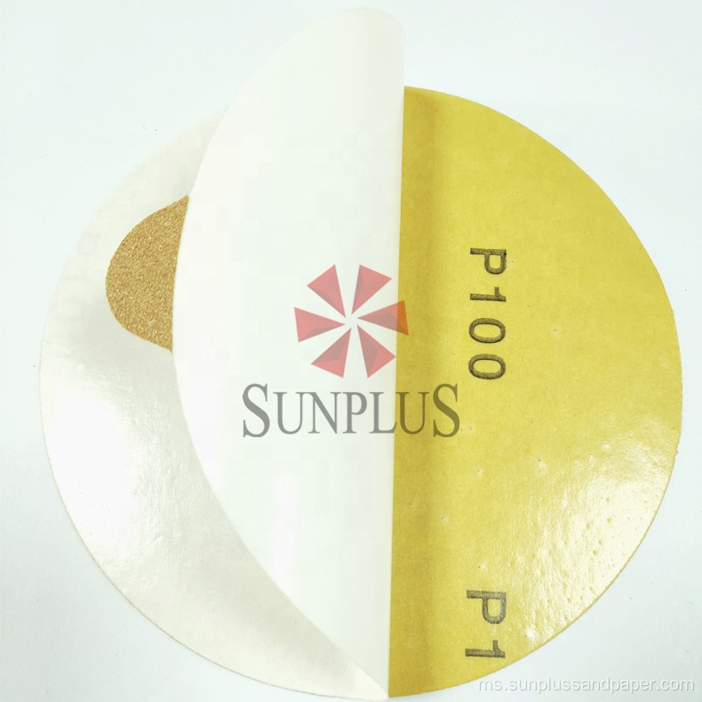 Cakera pengamplasan emas aluminium oksida kertas kuning