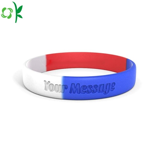 Hot selling embossed logo siliconen armband te koop