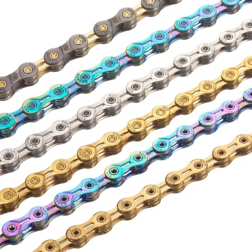 SUMC 9 Speed Bicycle Chain - Silver/Gold, Half/Full Hollow, Ultralight 116L for Shimano/SRAM