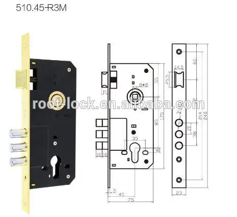 Hot Sale Security door lock sliding mortise lock in middle-east market