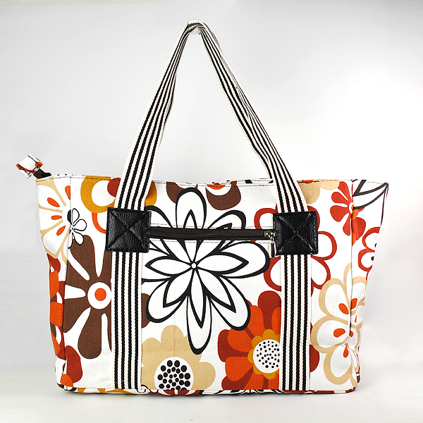 Vivid friendly canvas tote bag with pockets