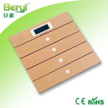 health scale with wood platform