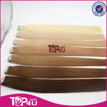 100% double drawn remy cuticle great lengths adhesive Russian hair extension human hair tape