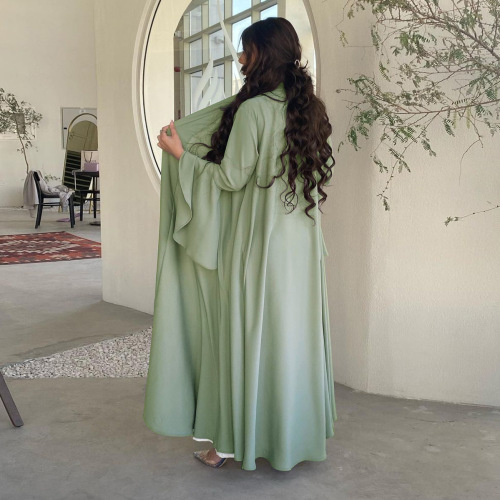 عباية كيمونو مفتوحة بأكمام مكشكشة أنيقة