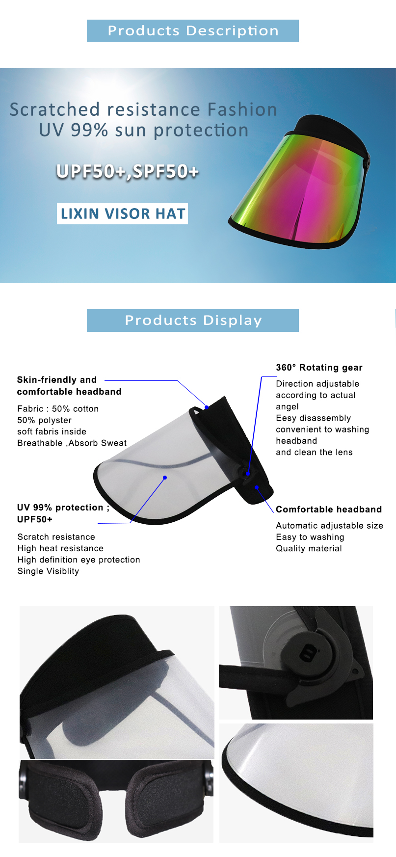 Cover Face Visor Hat Transparent Face Shield Protective Hat Supplier Wholesale