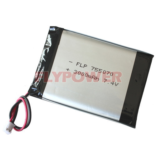 Lithium Battery 3.7V 3000mAh Rechargeable Battery Pack (1S1P of FLP-755070) .