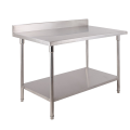 Steel Work Bench Two Layer Stainless Steel With Backplash Work Table Factory