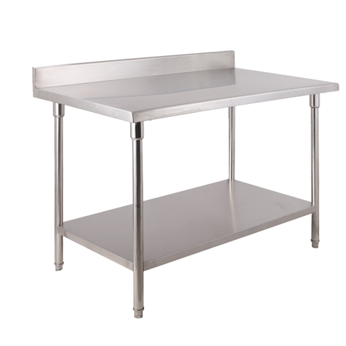 China Two Layer Stainless Steel With Backplash Work Table Supplier