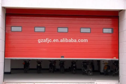 Guangzhou overhead garage doors, automatic sectional overhead pinch resistance garage door