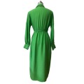 Midi Length Crosscover Design Green Dress