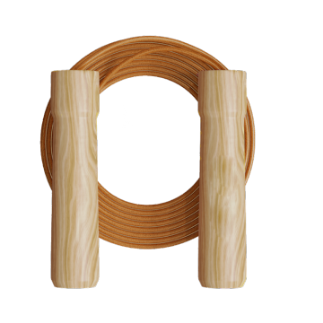 Leather jump rope with Eco friendly wooden handle.