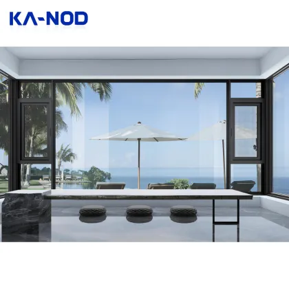 Modern Villa Soundproof Window Design: Lowe's Glass Aluminum Frame Casement Windows