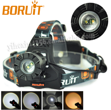 Telescopic Rechargeable White Light Yellow Light LED Headlight Color Change