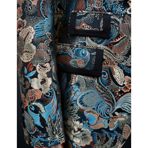 Modern Blue Jacquard Suit for Fashion-Forward Gentlemen