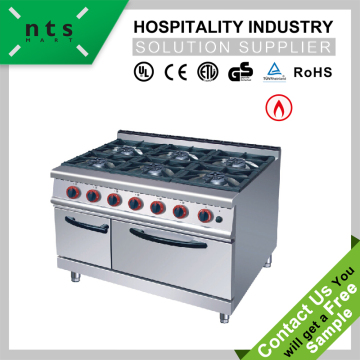 commercial use gas burner with gas oven(6 burner)