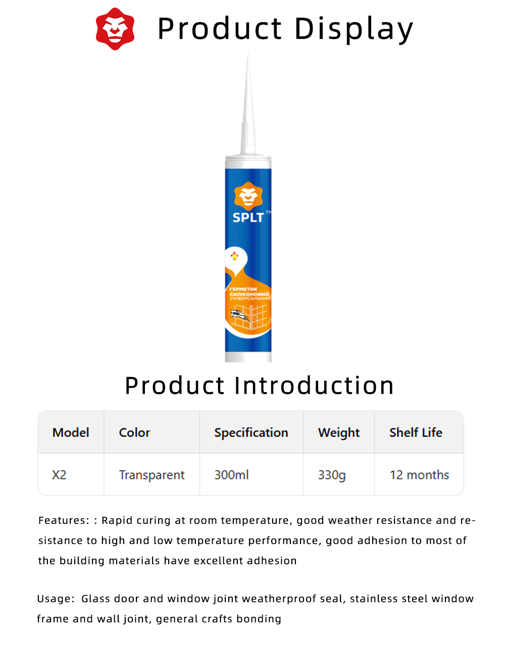 Glass Glue for Door Frame Gap Sealing x
