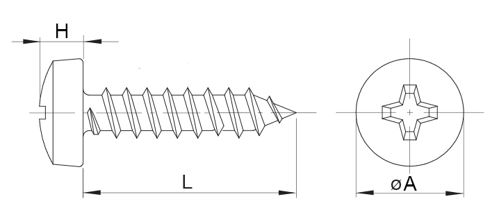 Drawing Self Tapping Screw Phillips Drive D7981