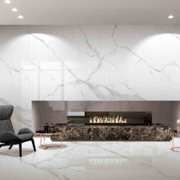 Carrara White Marble Effect Sintered Porcelain Stone Slab