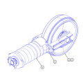 Excavator 345GC guide wheel assembly 496-2921, track regulator guide wheel 4962921