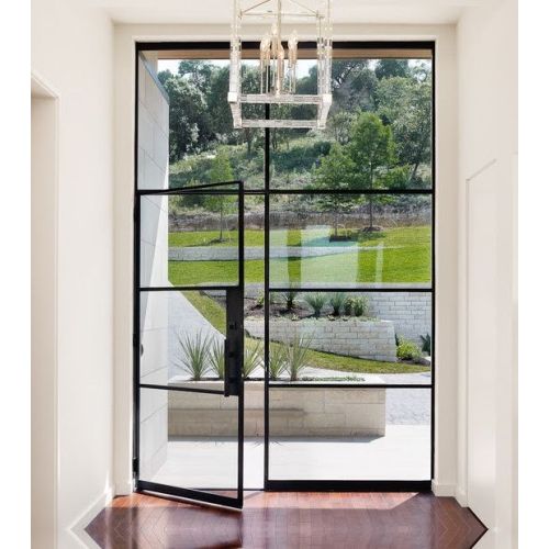 Aluminum Bifold Door Modern Design Metal Frames Steel French Door Manufactory