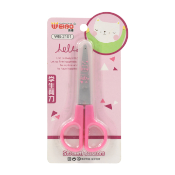 Weibo 5 Inch Pink Blue Green Safe School Kids Scissors WB-2101