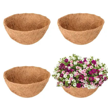 100% Natural Round Coconut Fiber Planter Basket Liners for Hanging Baskets