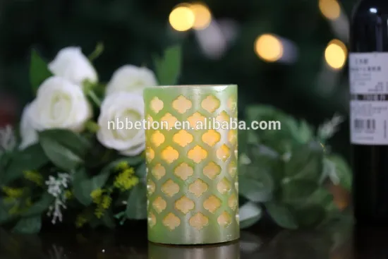 Chinese national style led wax candle flameless pillar wax candle flickering candle