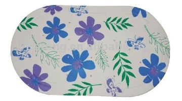 oval anti slip PVC Foaming Mat with printing