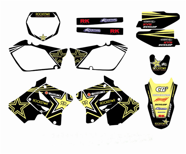 New Style STAR 3M TEAM DECALS STICKERS Graphics Kits FOR SUZUKI RM125 RM250 2001-2012