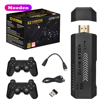 L GD10 Plus Game Stick 4K - Black Packaging Box X2 Gaming Console with 30000 Games