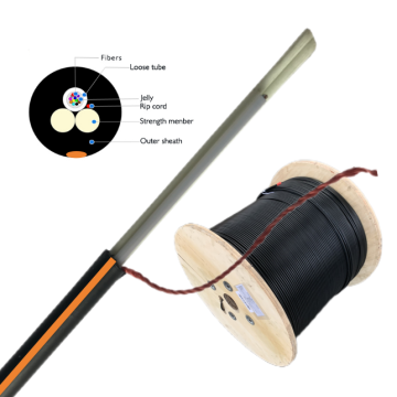 FTTH 실외 광섬유 방울 케이블 : 1 코어, 2 코어, 4F, ASU 및 12 개의 코어 단일 모드 옵션