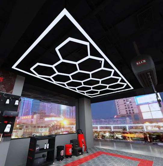 Factory Hexagonal LED Light Honeycomb Garage Lamp for Auto Detailing Shops