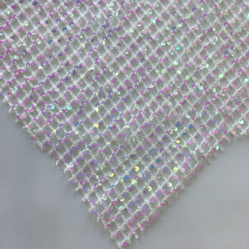 Shiny Sequins Chemical Lace Embroidery Fabric
