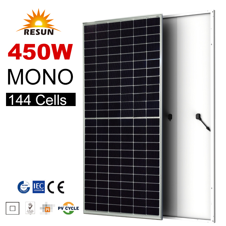 عالية الكفاءة 450W ألواح شمسية سوداء مونو كاملة