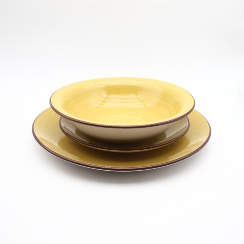 Placas de cerâmica minimalista amarela Placas de cerâmica simples