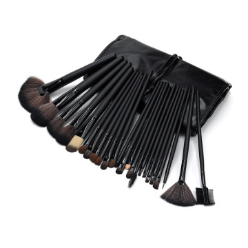 24Pcs Synthetic Travel Makeup Brush Set with Bag: Foundation, Cosmetics & Powder Brushes