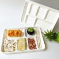 6 verdeelde Bagasse Tray Fast Food Tray