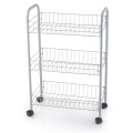 3 tier metal wire trolley with wheels