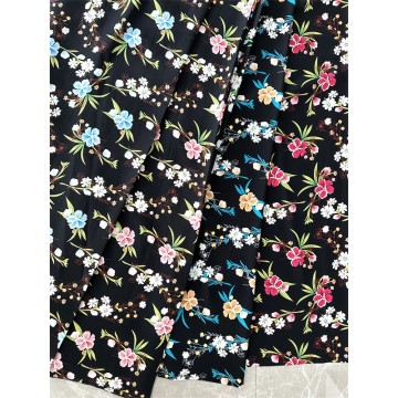 Tela de rayón con estampado de pantalla floral para vestido de verano