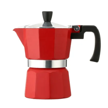 Matt Finish Aluminum Stovetop Espresso Maker Moka Pot - 3/6 Cup Espresso Cup